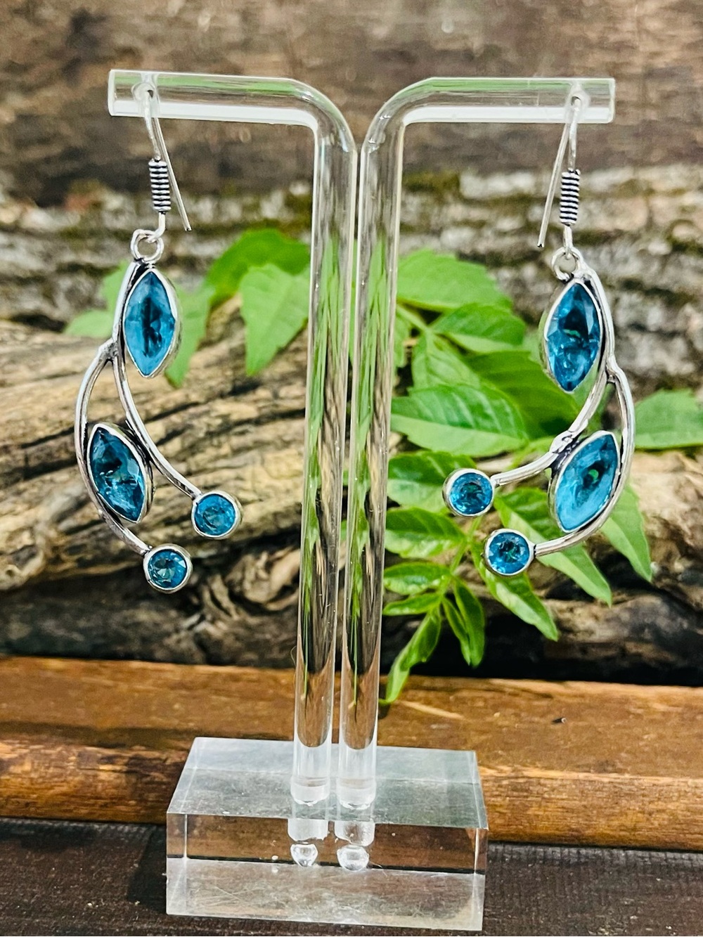 Blue Topaz 925 Sterling Silver Earrings
